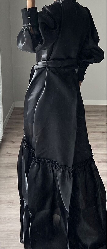 xl Beden Siyah - transparan kaftan