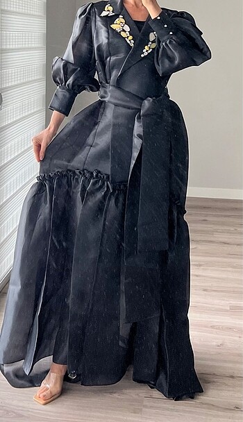 xl Beden siyah Renk Siyah - transparan kaftan