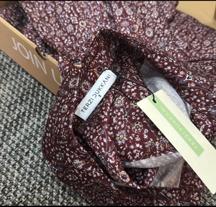 Terzi dükkanı Bordo Desenli 2 beden takım - Görsel 5