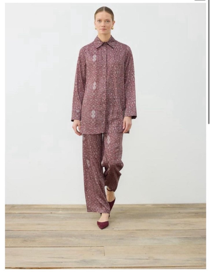 Terzi dükkanı Bordo Desenli 2 beden takım - Görsel 3