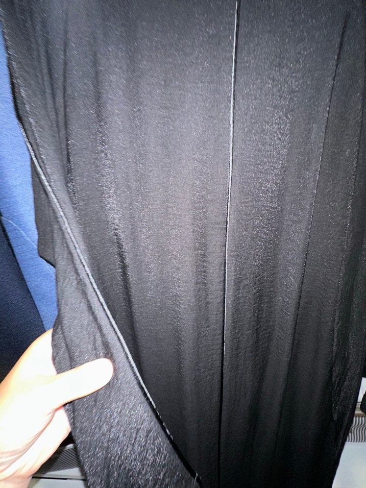 Siyah parlak tesettür elbise - Görsel 4