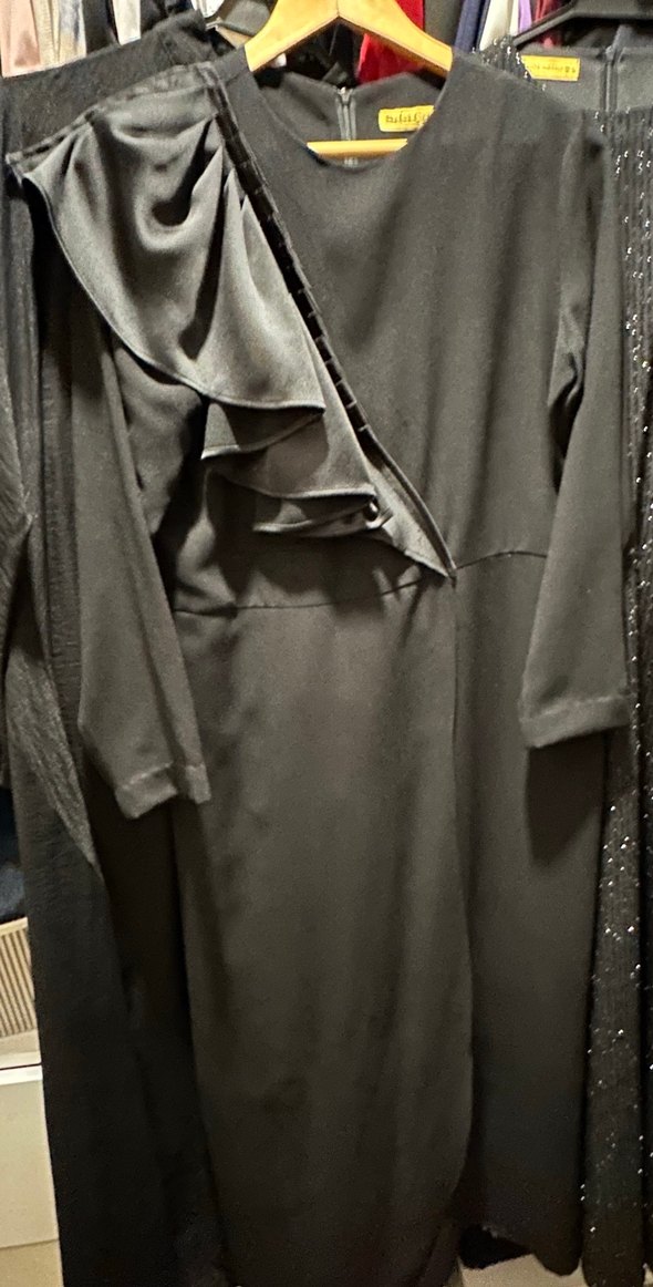 Selvi çetin krep kumaş abiye elbise - Görsel 2