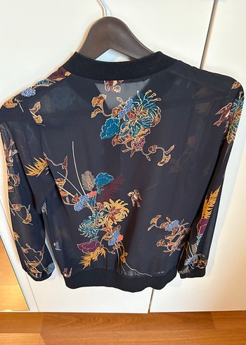 Bohem Tarzı Desenli Fermuarlı Kadın Ceket - Görsel 2