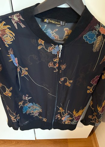 Bohem Tarzı Desenli Fermuarlı Kadın Ceket - Görsel 3