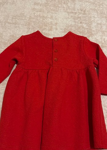 Kız Çocuk Kırmızı Uzun Kollu Triko Elbise - Görsel 3