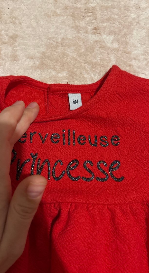 Kız Çocuk Kırmızı Uzun Kollu Triko Elbise - Görsel 2