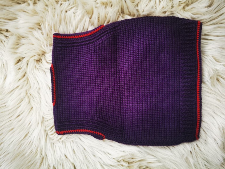 Nakışlı Mor Kız Çocuk el örgüsü Yelek - Görsel 2