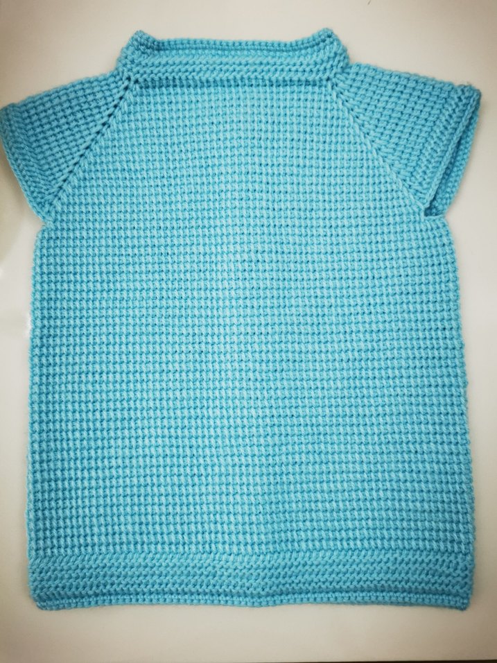 Mavi Nakışlı erkek Çocuk El Örgüsü Yelek - Görsel 3