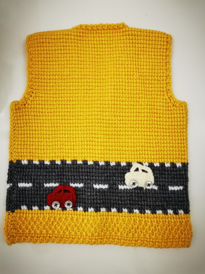 El örgüsü erkek bebek yelek - Görsel 3