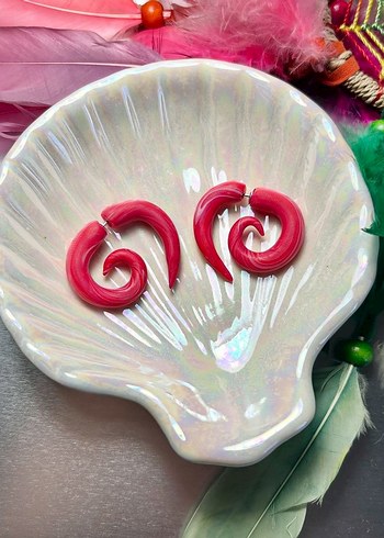Pembe Mini Spiral Küpe