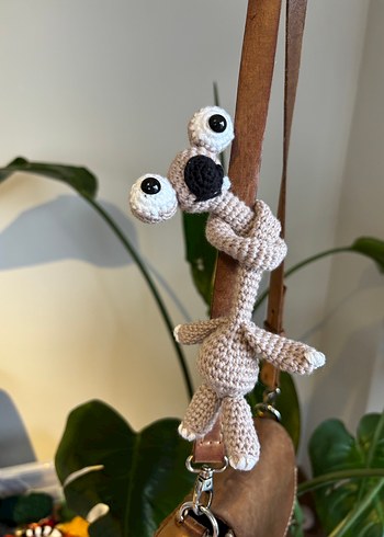 Gri Örgü Peluş Sid Oyuncak Anahtarlık - Görsel 3