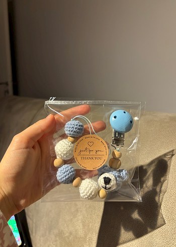 Mavi Pastel Diş kaşıyıcı ve emzik tutacağı - Görsel 2