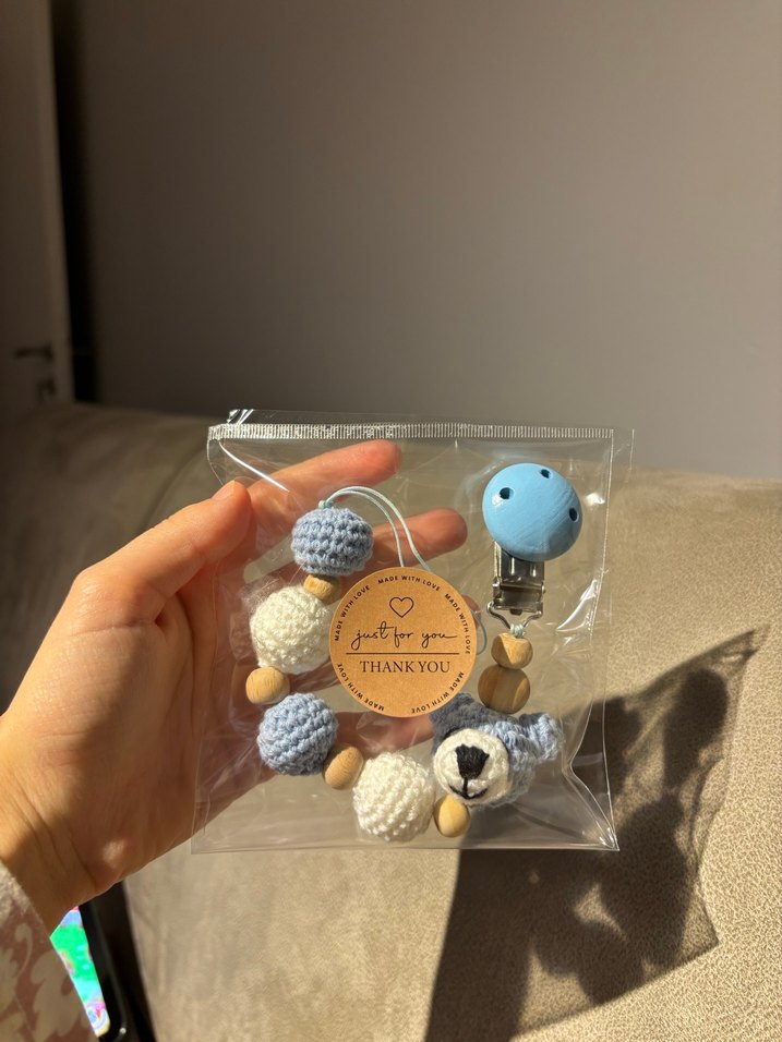 Mavi Pastel Diş kaşıyıcı ve emzik tutacağı - Görsel 2