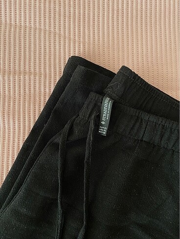 xl Beden stradivarius siyah keten pantolon