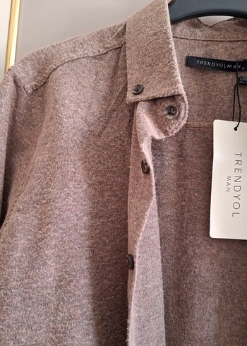 kahve Erkek Keten Gömlek Uzun Kollu - Görsel 2