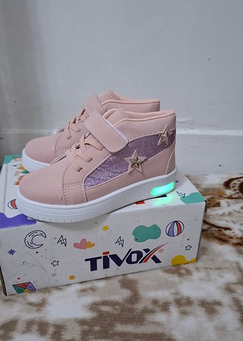 Kız Çocuk Pembe Cırt Cırtlı Spor ışıklı Ayakkabı - Görsel 4