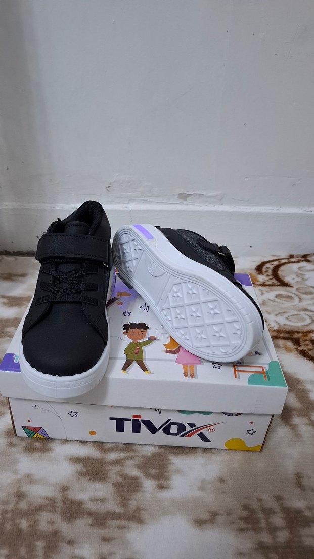 kız Çocuk Siyah Cırtlı ışıklı Sneaker - Görsel 4