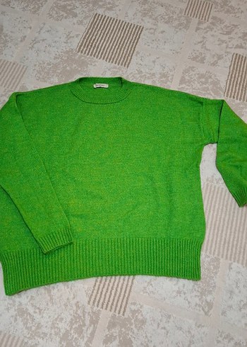 Yeşil Örgü Kadın Sweatshirt - Görsel 2