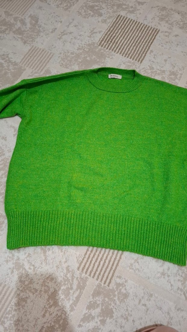 Yeşil Örgü Kadın Sweatshirt - Görsel 3