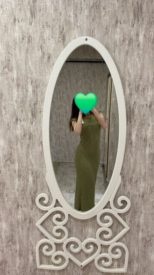 Kadın Haki Triko Uzun Elbise - Görsel 2