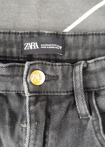 Düğmeli siyahKadın Denim Jean - Görsel 5