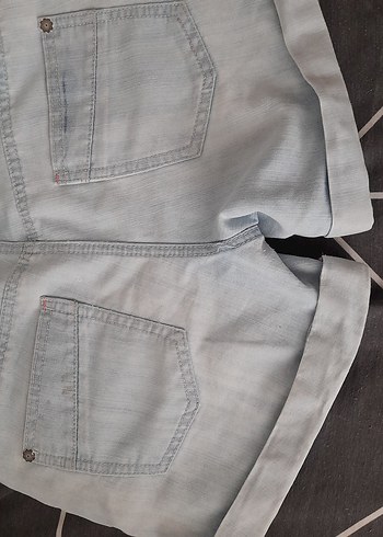 kız çoçuk  kot şort beli ayarlanabilir lastik - Görsel 2