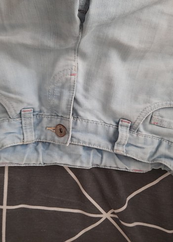 kız çoçuk  kot şort beli ayarlanabilir lastik - Görsel 4