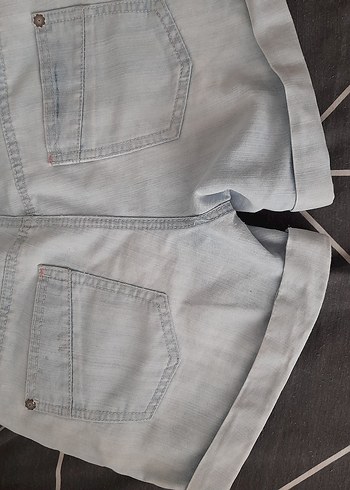 kız çoçuk  kot şort beli ayarlanabilir lastik - Görsel 5