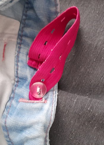 kız çoçuk  kot şort beli ayarlanabilir lastik - Görsel 3