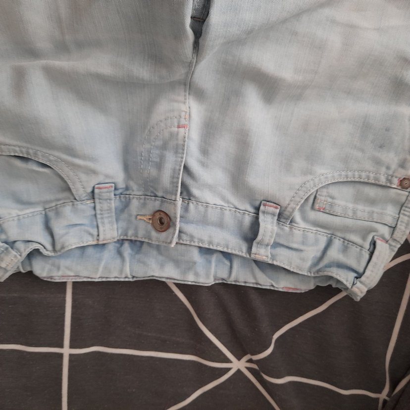 kız çoçuk  kot şort beli ayarlanabilir lastik - Görsel 4