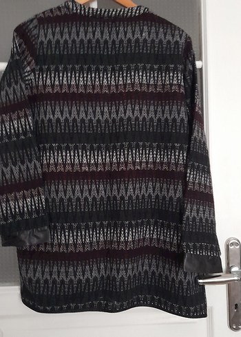 yün çeket mevsimlik kollar deri cep deri detay önü kople biye - Görsel 6