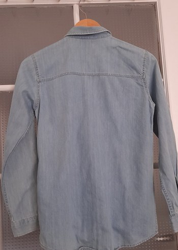 mavi kot Erkek Gömlek 2 kes giyildi tarz ve şık üründür - Görsel 6