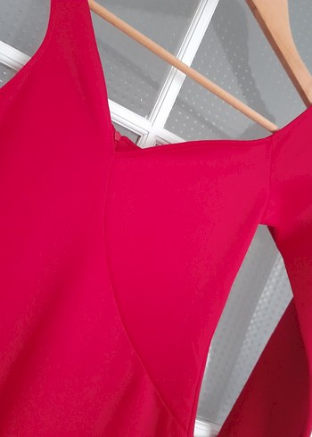 Kırmızı yarım boy  abiye - Görsel 2