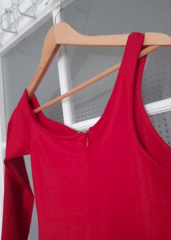 Kırmızı yarım boy  abiye - Görsel 3