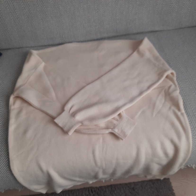 Kadın krem  Uzun Kollu Triko Kazak inci işleme - Görsel 4