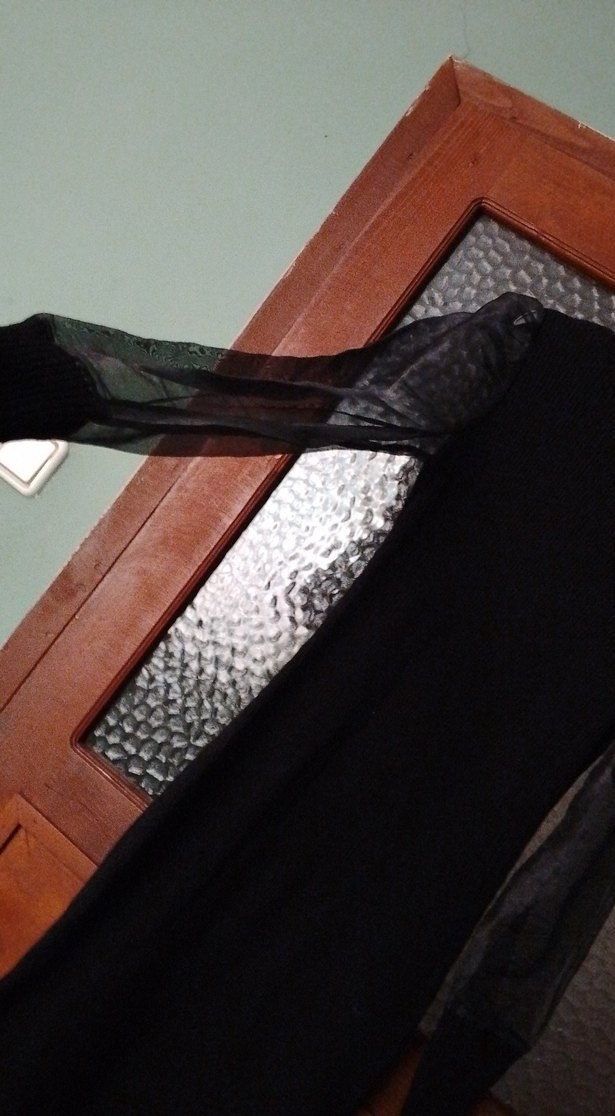 Siyah Uzun Kollu Triko Goth Elbise - Görsel 2