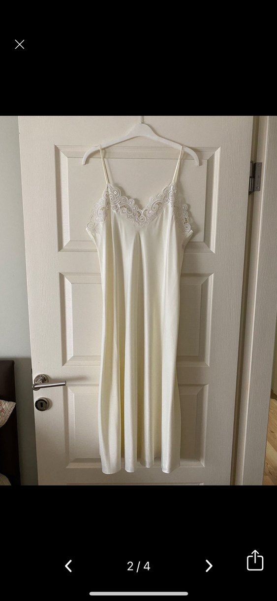 Uzun krem  Bohem Kadın Sabahlık gecelik takım - Görsel 2