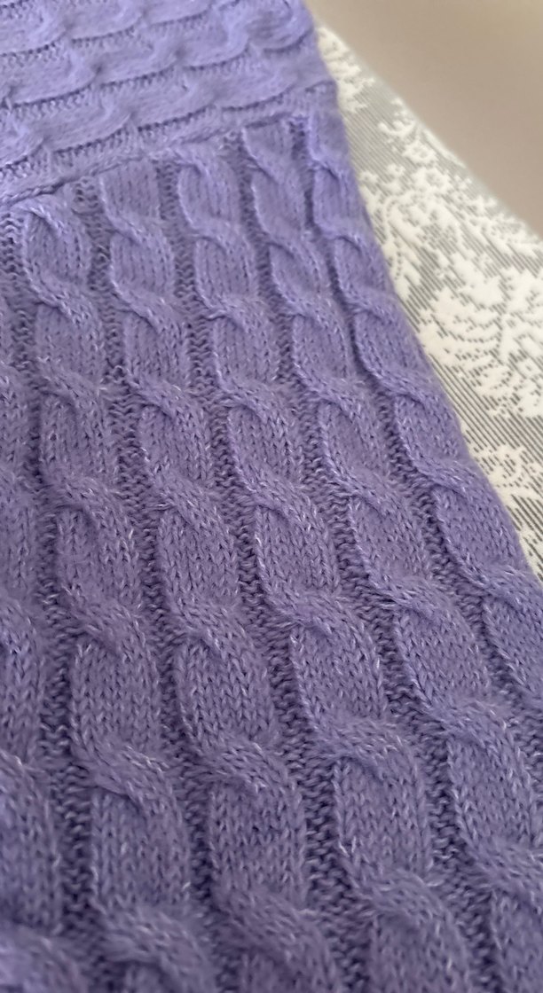Mor Örgü Boğazlı Kadın Kazak - Görsel 5