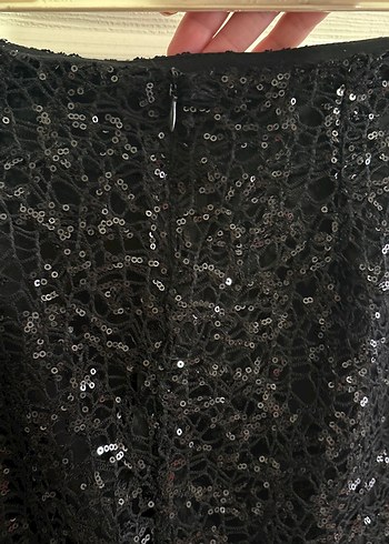 Siyah Payetli Mini Etek - Görsel 2