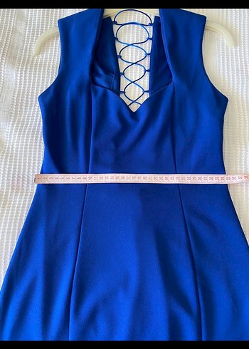 Lacivert Uzun Drapeli Abiye Elbise - Görsel 5