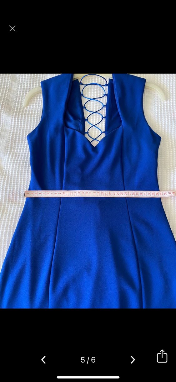 Lacivert Uzun Drapeli Abiye Elbise - Görsel 5