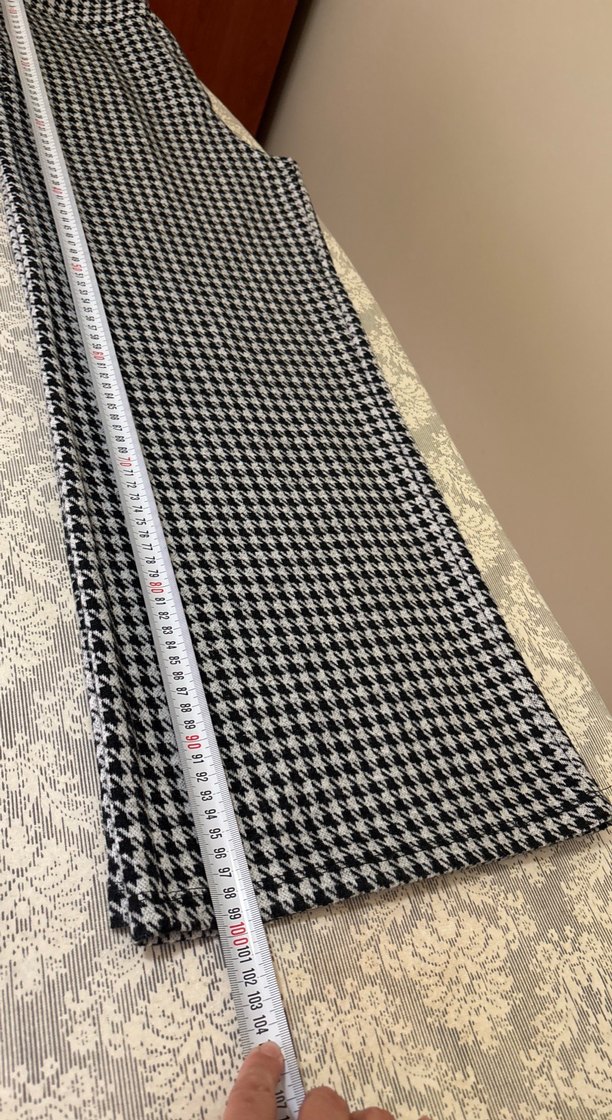 Kadın kaz ayağı desenli bol paça pantalon - Görsel 4