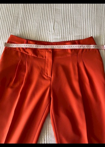 Turuncu Pilili Kadın Kumaş Pantolon - Görsel 3