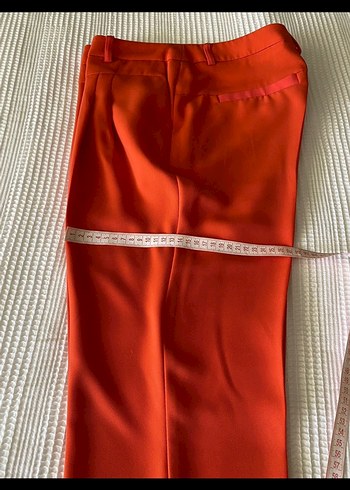 Turuncu Pilili Kadın Kumaş Pantolon - Görsel 5