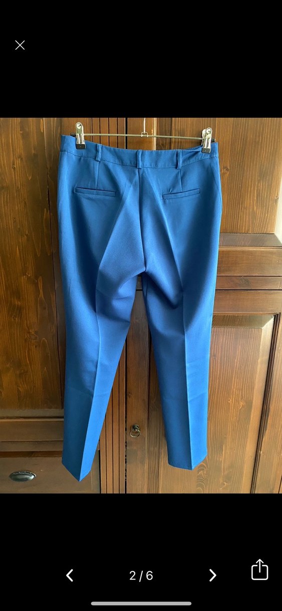 Mavi Pilili Kadın Kumaş Pantolon - Görsel 2