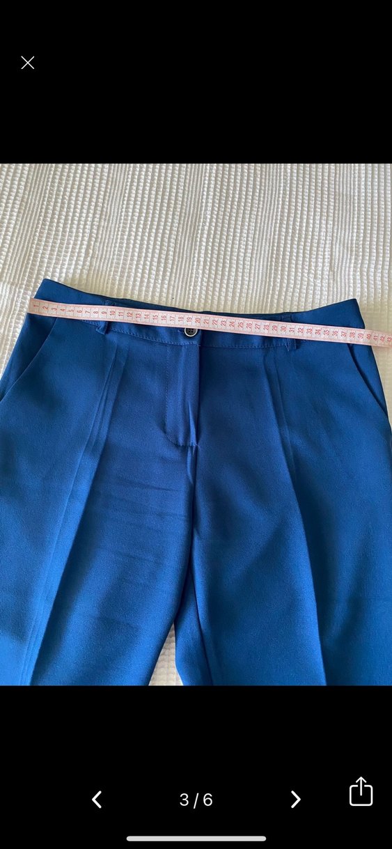 Mavi Pilili Kadın Kumaş Pantolon - Görsel 3