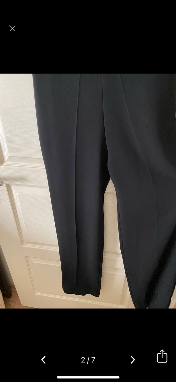 Kadın Lacivert Siyah Uzun Drapeli Tulum - Görsel 2