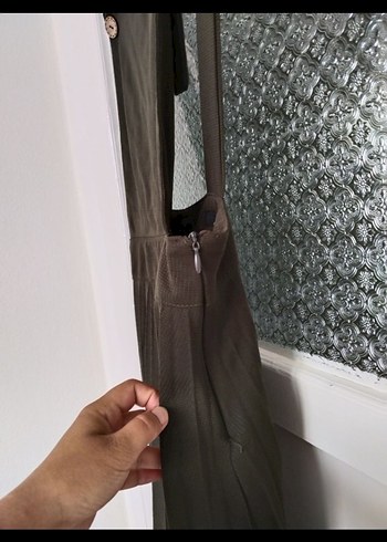 36 Beden koyu yeşil Piliseli Uzun Kadın Elbise