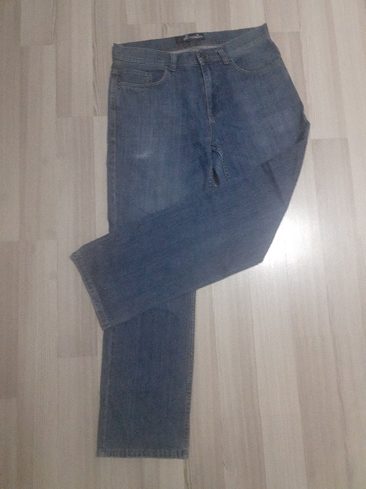 Düz Kesim Mavi Erkek Kot Pantolon - Görsel 2