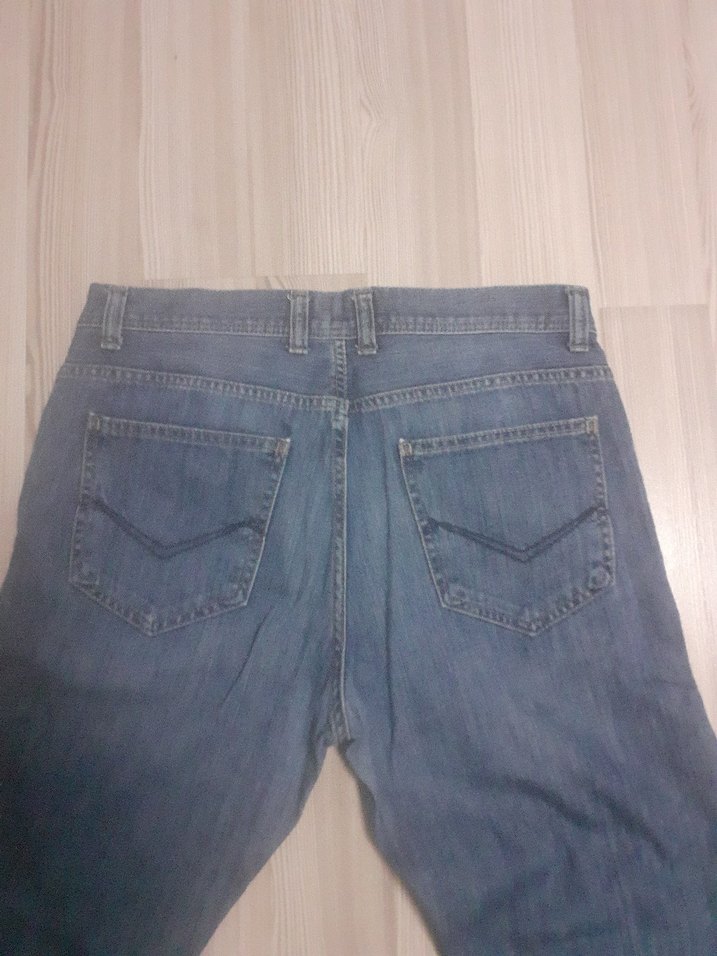 Düz Kesim Mavi Erkek Kot Pantolon - Görsel 3